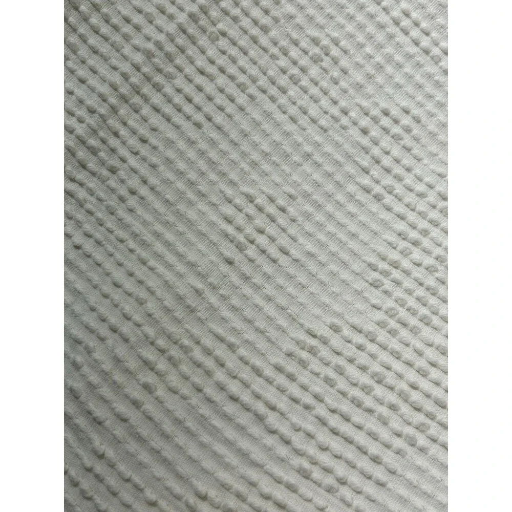 White Chenille Queen Bedspread 100% Cotton Lightweight Fringe 88x96 Cottagecore